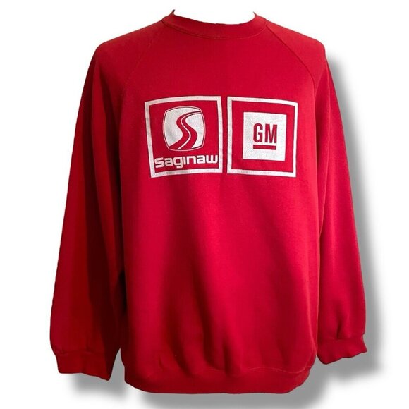 Vintage Discus Athletic Tultex Mens Sweatshirt 2XL Red GM General Motors Saginaw - Picture 4 of 8